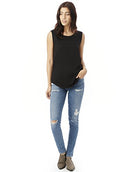 AA4013 ALTERNATIVE LADIES CAP-SLEEVE SATIN JERSEYT-BLACK XS - Like New