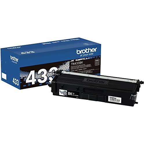 BROTHER GENUINE TN433BK HIGH YIELD TONER RETAIL PACKAGING, BLACK Like New