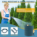 DOKOCCY GARDEN HOSE 50 FT KINK FREE WATER 10 SPRAY NOZZLE BRASS ALLOY - BLUE - Like New