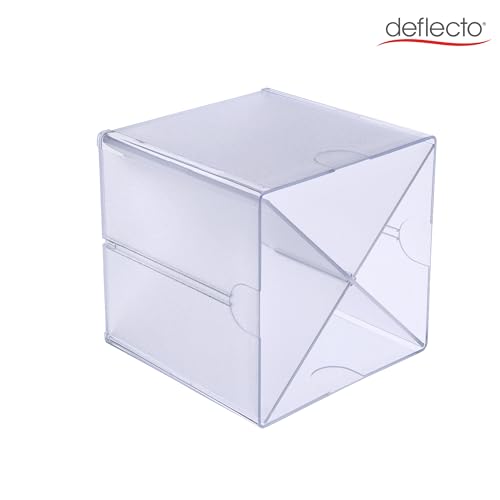 Deflecto Stackable Clear Cube Organizer Removable Cross Style 6 x 6 inches - Like New