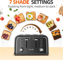 RAMJOY TOASTER 4 SLICE, DUAL INDEPENDENT CONTROLS  - BLACK STAINLESS STEEL - Like New
