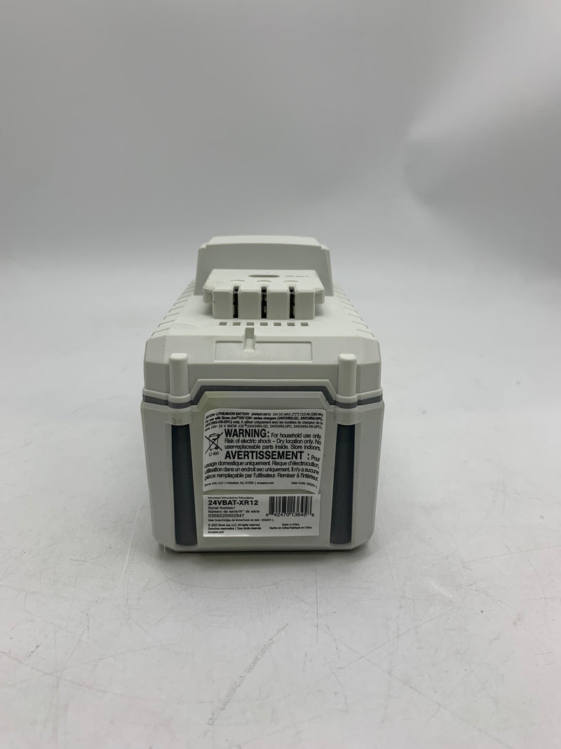 SUN JOE SNOW JOE - 24-VOLT 12.0 AH LITHIUM ION BATTERY - WHITE - Like New