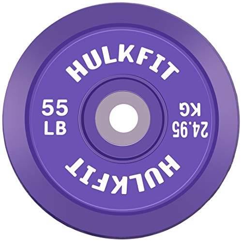 HULKFIT 2-INCH PRO SERIES OLYMPIC STYLE BUMPER WEIGHT PLATE 55 LBS - PURPLE - Like New