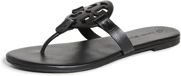 90852 Tory Burch Women's Miller Soft Sandals Perfect Black Size 8.5 Like New