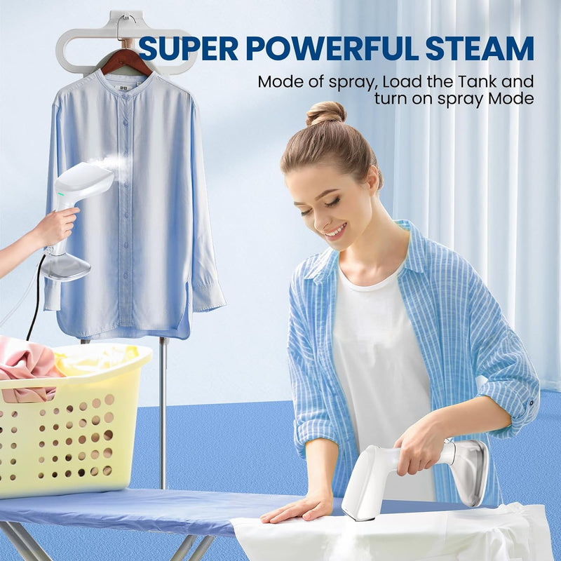 CHRINOMEE Steamer for Clothes - 3000W Powerful Steam, Wet&Dry LCGT-1202 - White Like New