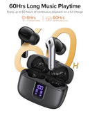 TAGRY Bluetooth Headphones True Wireless Earbuds 60H Playback LED Display Power - Like New