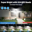 BOSCEOS 2-PACK 6000W SOLAR STREET LIGHTS OUTDOOR WATERPROOF 6500K - BLACK - Like New