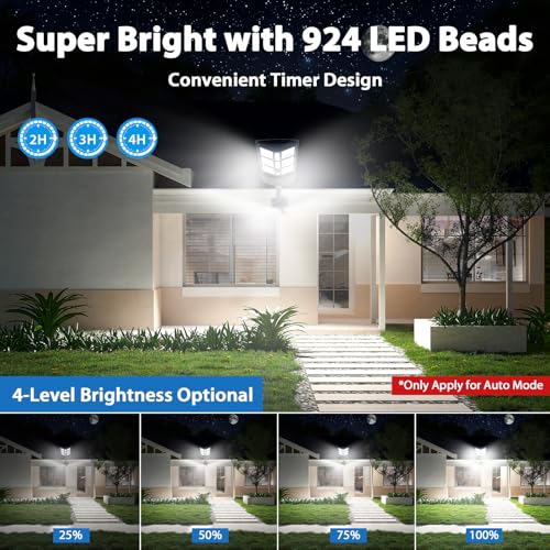 BOSCEOS 2-PACK 6000W SOLAR STREET LIGHTS OUTDOOR WATERPROOF 6500K - BLACK - Like New