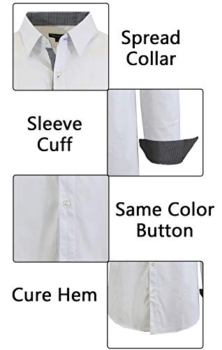 GALAXY BY HARVIC MENS LONG SLEEVE SOLID SLIM FIT DRESS SHIRTS SIZE 2XL - WHITE - Brand New