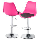 MoNiBloom Pink High Back Bar Stools Set of 2 PU Leather Cushion, B0CB7WRP4S - Brand New