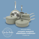 SUR LA TABLE KITCHEN POTLUCK PORCH 10 PIECE PFA FREE CERAMIC NONSTICK-BISQUE - Like New