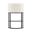 LUE BONA 26" LOW BACK BAR STOOL METAL FRAME COUNTER HEIGHT SET OF 2 BLACK/BEIGE - Like New