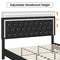 HOMFA QUEEN SIZE BED FRAME WITH ADJUSTABLE HEADBOARD - BLACK - Like New