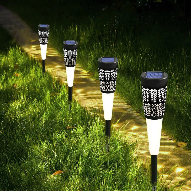 BIMONK SOLAR LIGHTS OUTDOOR GARDEN,18HRS, 6 PACK - WARM WHITE LIGHT - BLACK Like New