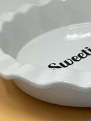 Cute Pie Dish Gift for Pie Bakers Sweetie Pie Plate White - Like New