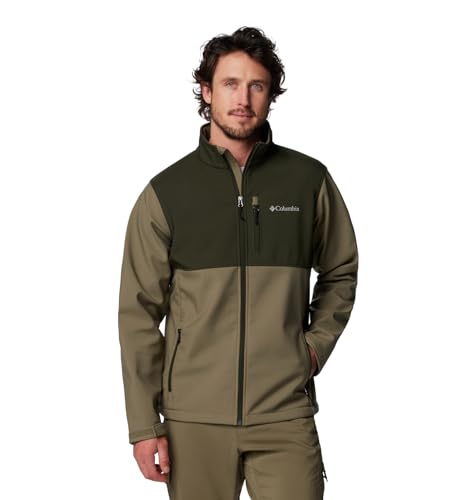 COLUMBIA MEN ASCENDER SOFTSHELL JACKET GREEN STONE/GREENSCAPE SIZE SMALL - Brand New
