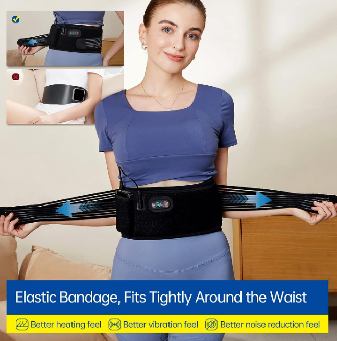 ONLYCARE CORDLESS HEATING PAD BACK MASSAGER Belt Black HW01 - Like New