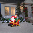 GEMMY INFLATABLE SANTA WITH SLEIGH - MULTI - Like New