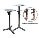 Studio Monitor Stands Adjustable Bookshelf Stand Pair Harmony Audio - Black - Brand New