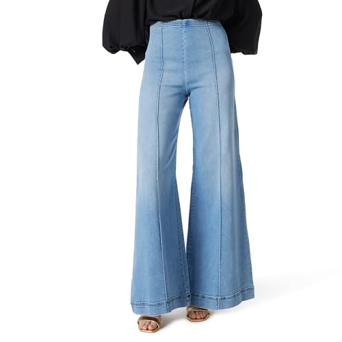 DEE OCLEPPO WOMEN'S ANNA HIGH RISE PULL ON PIN TUCK PANT VINTAGE BLUE WASH SM - Like New