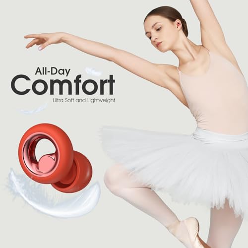 Ear Plugs for Sleeping Noise Cancelling, Soft Ear Plugs for Concert (Red) - Like New