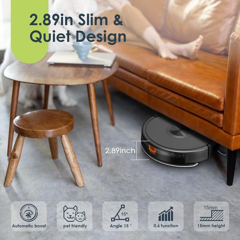 XIEBro Robot 3 in 1 Robotic Vacuum and Mop Combo with1600Pa Max Suction - BLACK Like New
