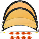 Poray Soccer Goal Easy-up Set Two 4FT 210D Oxford 8 Field Marker Cones - Brand New