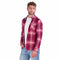 CANADA WEATHER GEAR MEN'S FLANNEL WITH CHAMBRAY LINED COLLAR, SIZE L/G, RED - Brand New