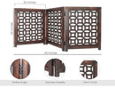 Wooden Foldable Pet Dog Safety Gate -3 Panels 20"Wx24"H- Hand Carved Solid - Like New