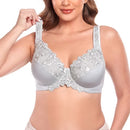 TELIMUSSTO SEXY LACE EMBROIDERED BRAS FULL PLUS SIZE - SIZE: WOMEN 42H - GRAY - Like New