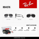 RAY-BAN AVIATOR SUNGLASSES FOR MEN FOR WOMEN 601/8G 57-16-145-3N BLACK/GRAY GRAD - Like New