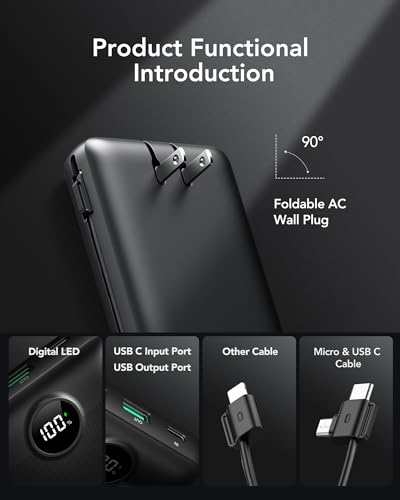 VRURC PORTABLE CHARGER 20000MAH FAST CHARGING POWER BANK USB C - BLACK - Like New