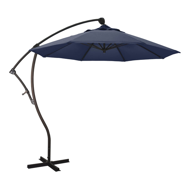 California Umbrella 9' Round Aluminum Cantilever Umbrella, Crank Lift, 360 - Like New