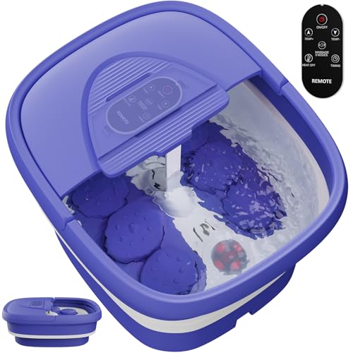BEAUMOI FOOT SPA COLLAPSIBLE FOOT BATH MASSAGER HEAT REMOTE TIMER - PURPLE - Like New