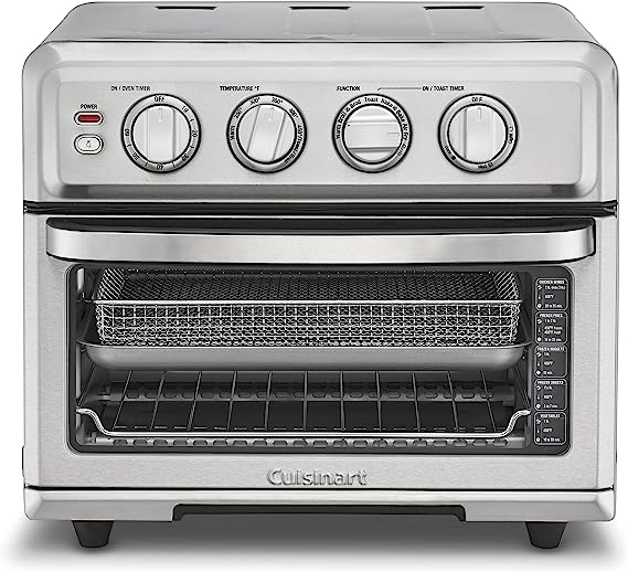 Cuisinart Air Fryer Toaster Oven Bake Grill Broil 8-1 Oven TOA-70 - Silver - Brand New