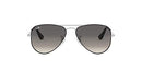 Sun Glasses Junior Metal Aviator Silver Black -50 - Like New
