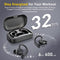 TRUE WIRELESS SPORT BLUETOOTH HEADPHONES, CHARGING CASE, IPX7, BE1032 - Black Like New