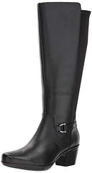 B079LR2TDM NEW Clarks Women's Emslie March WS Boot - black leather - Size 050 - Brand New