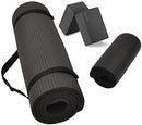 Fitvids 1/2" Extra Thick High Density Anti-Tear Exercise Yoga Mat - Black - Brand New