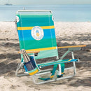 TOMMY BAHAMA 5-Position Lay Flat Backpack Cooler Beach Chair 2-Pack STRIPE - Like New