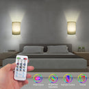 ARIXINKS WIRELESS WALL LIGHT WITH REMOTE BATTERY LIGHT SET OF TWO - BEIGE - Like New