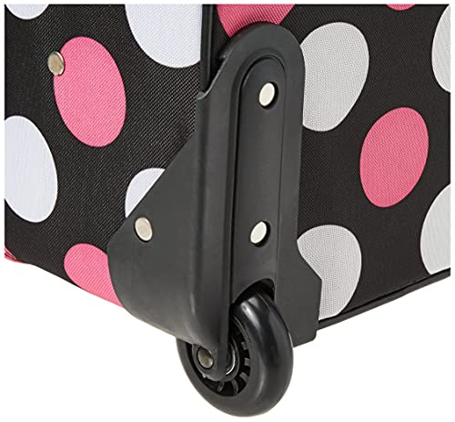 Rockland Fashion Luggage SetExpandable 14/19 F102 - Black W/ Pink/Gray Dots - Like New