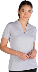 THREE SIXTY SIX WOMEN’S COLLARLESS GOLF POLO SHIRT - SIZE : S - MID TOWN GRAY - Like New