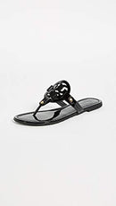 50008647 Tory Burch Women Miller Sandals Perfect Black Patent Size 7.5 - Like New