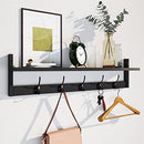 AMBIRD WALL HOOKS WITH SHELF ENTRYWAY HANGING WOOD COAT HOOKS WALL-MOUNTED - Like New