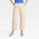 UNIVERSAL THREAD GOODS WOMEN'S MID-RISE BARREL LEG ANKLE JEANS - SIZE 12 - CREAM - Brand New