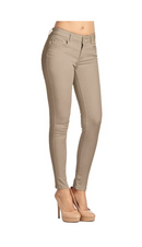 2Luver Women's Stretchy 5 Pocket Skinny Color Uniform Pants 9/10 - Khaki - Brand New