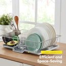 SWEET HOME SPACE-SAVING 3PIECE DISH DRAINER RACK SET CUTLERY HOLDER - SILVER - Brand New