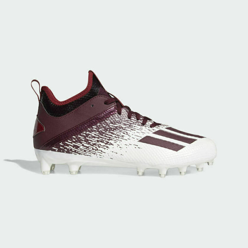 FW4088 Adidas Adizero Scorch Men's Football Cleats White/Maroon 13 Like New