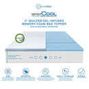 SensorPEDIC SensorCOOL 3-Inch Quilted Gel-Infused Memory Foam Bed Topper - Brand New